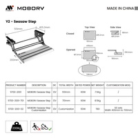 Marchepied de camping-car MOBORV en aluminium 12V, durable, automatique/manuel, motorisé, étanche, antidérapant, capacité de charge 200 kg