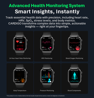 Montre connectée VALDUS 2026 avec écran AMOLED, surveillance de la fréquence cardiaque ECG, suivi d'activité IP68, ODM/OEM CARDIGO GPS