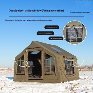 Tente de toit gonflable 8+8.8 avec zone de toit étendue, en tissu de coton imperméable 3000 mm, utilisation toutes saisons pour le <span class=keywords><strong>camping</strong></span> en extérieur - Product Image 2