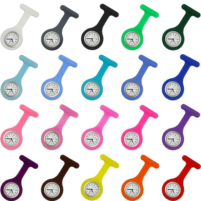 Wholesale Gifts Office Silicone Nurse Watch Band for Nurses Doctors Male and Female Brooch Pocket Nurse Fob Watches