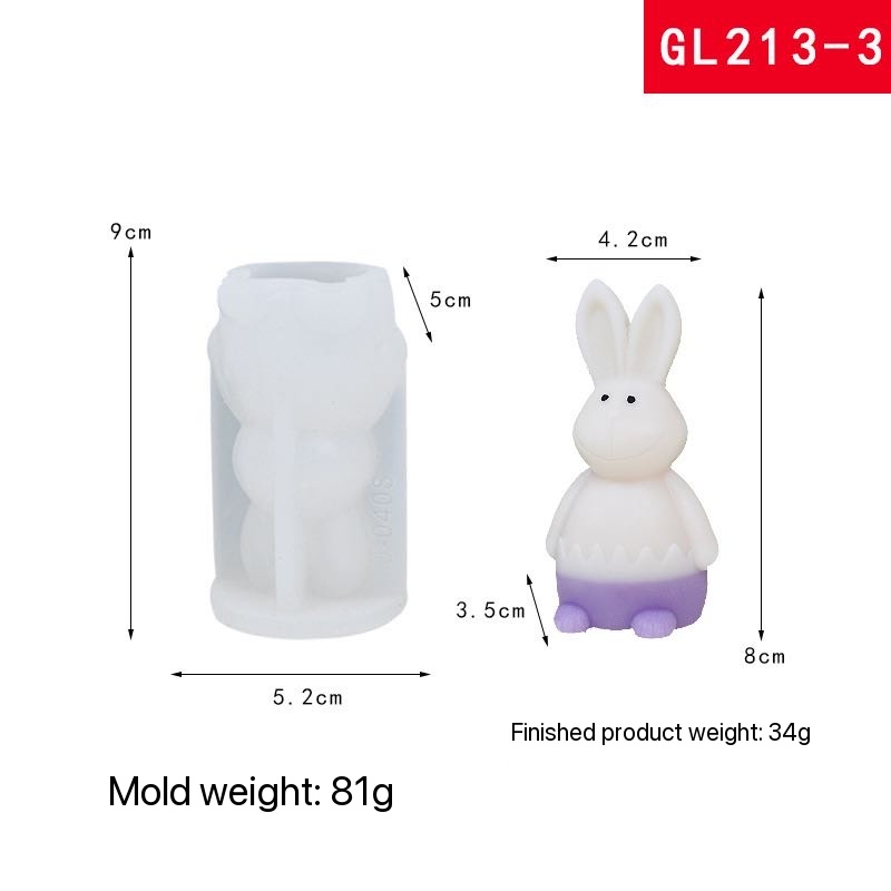213-3 small broken shell rabbit silicone mold