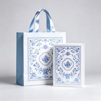 Sac en papier d'art de luxe de haute qualité avec poignée en ruban, emballage de boîte cadeau en carton, boîte à thé haut de gamme, logo personnalisé, image de marque d'entreprise