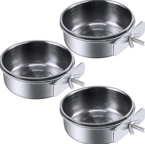 Vente chaude, <span class=keywords><strong>cage</strong></span> à oiseaux universelle en acier inoxydable, motif solide, étanche, bols de nourriture pour perroquets et oiseaux de compagnie - Product Image 4