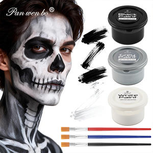 Peinture pour le visage et le corps pour enfants, non toxique, <span class=keywords><strong>facile</strong></span> à laver, 3 couleurs, 3 pinceaux, à base d'eau, UV néon, ensemble de peinture pour Halloween, cosplay, effets spéciaux, art - Product Image 6