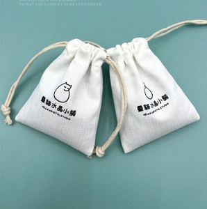 Custom Logo Organic Cotton Canvas <b>Drawstring</b> Bags Recyclable Packaging for Jewelry-for Rings <b>Bracelets</b> Glasses Earrings - Product Image 5
