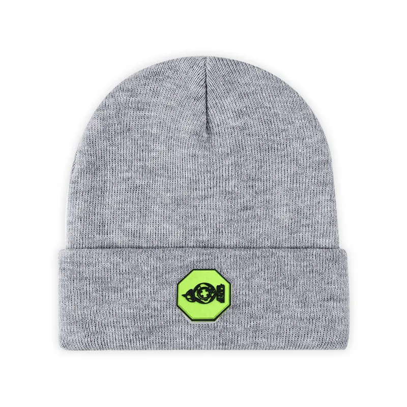 Venta al por mayor Unisex All Over Print Winter Hat Cap Custom Jacquard Logo Acrílico de punto de piel sintética Beanie Hat