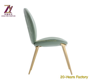 Modern Dining <b>Chair</b> with Upholstered Seat and Metal Legs for Kitchen or Dining Room - Product Image 3