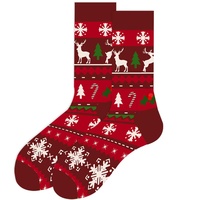 Whale Christmas Factory Custom Prix attractif Chaussettes d'équipage en coton à rayures thermiques confortables Chaussettes de neige pour cadeau d'orignal d'arbre de Noël