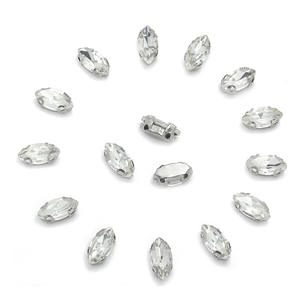 D字型5*10mm馬の目のガラス製爪ドリルDIY用衣類アクセサリー1000ピース/パック手縫いラインストーン - Product Image 3