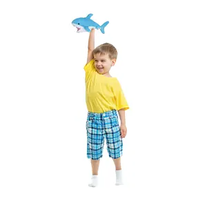 Özel 14 inç dolması hayvan oyuncak sevimli mavi peluş köpekbalığı kukla