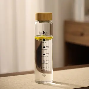 Nouveau produit <span class=keywords><strong>1</strong></span> <span class=keywords><strong>litre</strong></span> <span class=keywords><strong>bouteille</strong></span> d'eau en <span class=keywords><strong>verre</strong></span> dépoli boisson directe dégradé boisson sportive <span class=keywords><strong>bouteille</strong></span> d'eau avec marquage du temps - Product Image 1