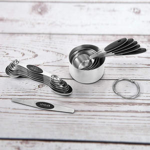 مجموعة أدوات الخبز المستديرة العابرة للحدود، 13 قطعة من أكواب القياس المصنوعة من الفولاذ المقاوم للصدأ وطقم ملاعق القياس المغناطيسية ذات الرأسين - Product Image 3