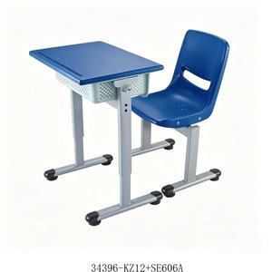 <b>Adjustable</b> Height School <b>Desk</b> And Chair With Blue Top And Metal Frame For Child Use Model 34396-KZ04 - Product Image 1