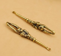 Cuillère d'oreille en laiton motif singe, vente en gros