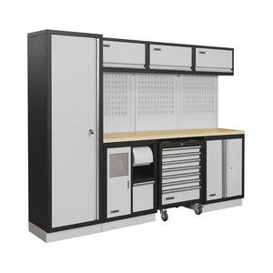 Fervi Modular Workshop Cabinet 9 Drawers Industrial Tool Storage <b>With</b> Pegboard And <b>Wheels</b> - Product Image 1