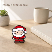 Broche personnalisée en émail Père Noël Kawaii avec barbe blanche, cadeau de Noël, vente en gros, OEM, ODM, marque privée