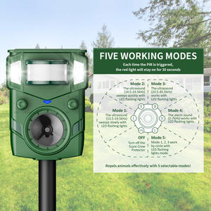 Repelente de animales ultrasónico con energía Solar, disuasorio de gatos para exteriores con Sensor de movimiento, efectivo para pájaros/gatos/monos - Product Image 3