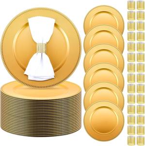 Plato de Goma Clásico Plateado, Diseño Redondo Ecológico, Decoración y Accesorios para Mesa - Product Image 1