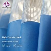 Rideau de séparation médical en polyester antibactérien et ignifuge avec dessus en maille pour l'intimité et un ombrage élevé sur rail