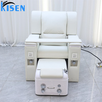Chaise de massage de salon de beauté professionnelle de luxe européenne moderne avec pompe de vidange pour salon de manucure et pédicure