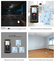 HTI Personnalisé 40m 100m Outil De Mesure Numérique Télémètres Bande Laser Distance Mètre, Télémètre