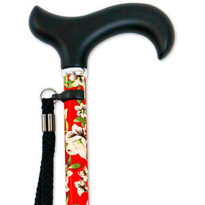 Bastone da Passeggio Estensibile, Bastoni da Passeggio per Anziani, Fiori, Rosso, KMINA K10024 - Product Image 3