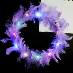 Cổ Tích Phát Sáng Lông Thỏ Tai Đầy Màu Sắc <span class=keywords><strong>LED</strong></span> Ánh Sáng Nhấp Nháy Quét Quà Tặng Lễ hội Glow Vòng Hoa Đảng Trang Trí - Product Image 5