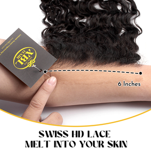 XBL 6X6-Hair-Topper-Lace He Lace Closure Transparent Frontal 6X6 Fermetures Et Frontals Water Wave Perruque Sans Cole Pour Mariage - Product Image 2