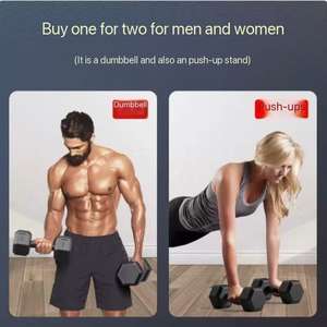 Manubrio Esagonale Regolabile <span class=keywords><strong>DEREN</strong></span> di Alta Qualità da 20 kg in Acciaio Rivestito in Gomma per Attrezzature Fitness - Product Image 2