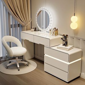 Table de Maquillage Moderne et Durable, Modèle 2025, Luxe Léger, Miroir Éclairé Pliable pour Salon, Table de Maquillage Simple en Stock - Product Image 5