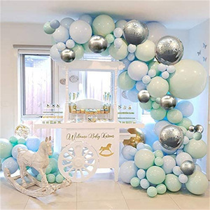 118 pièces Maca <span class=keywords><strong>bleu</strong></span> vert argent couronne arc ensemble fête d'<span class=keywords><strong>anniversaire</strong></span> bébé douche enfants événement décoration Arrangement - Product Image 6