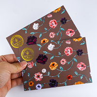 Impression de cartes postales personnalisées en papier épais, style vintage, motif floral élégant, avec logo en feuille d'or pour Halloween, Noël et autres fêtes