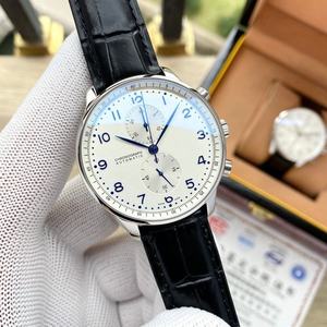 Reloj Cronógrafo Mecánico para Hombre, Serie Q7, Totalmente Automático, Caja de Aleación, Esfera de Cristal Mineral, Correa de Cuero Genuino, Moderno y a la Moda - Product Image 2