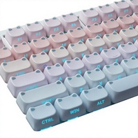 Keycap tête de chat mignon, Keycap oreilles de chat translucide MAO avec petite lumière, PBT, compatible sublimation, pour clavier mécanique à axe croisé, fabriqué en Chine
