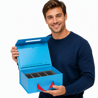 Personnalisation de boîte-cadeau à poignée rabattable, conception de boîte de papier haut de gamme, personnalisation de boîte d'emballage à coque dure