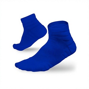 Blue <b>Ankle</b> <b>Socks</b> Solid Color Breathable Knitted for Adults Daily Casual Wear - Product Image 3