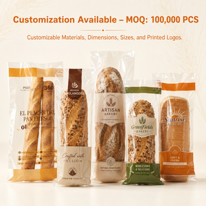Bolsas de Embalaje para Panadería de Plástico Transparente con Logotipo Personalizado al por Mayor, Bolsas Planas para Pan de Grado Alimenticio CPP - Product Image 6