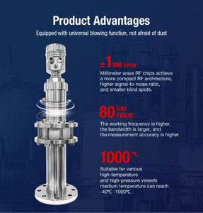 Capteur de niveau d'huile radar de sortie RS485 à ultra-haute température sans contact Divers instruments de mesure de niveau de réservoir de liquide - Product Image 3