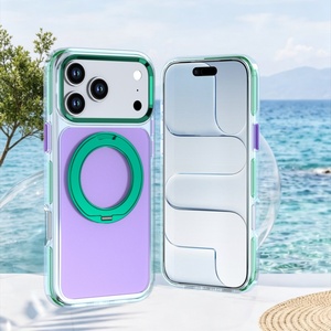 Nueva Funda Magnética Mate para iPhone 17 14 15 16 Pro Max con Protección de 360° °   Soporte de Anillo Metálico con Carga Inalámbrica y Cubierta Trasera Antigolpes - Product Image 6