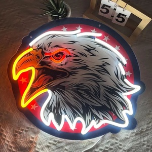 Eagle Brand Neon Light Eagle Letrero de neón para decoración de pared USB LED Signv Eagle Decoración de pared para Bar Pub Store - Product Image 1