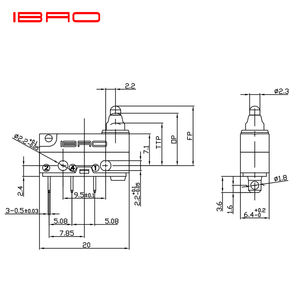 Micro-interrupteur étanche IBAO série <span class=keywords><strong>MAJ</strong></span> OEM noir Spdt 16A 24Vdc 5E4 T125 Kw3 oz Micro-interrupteur - Product Image 3