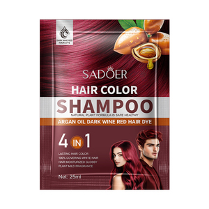 SADOER 25ml Shampoo Colorante Idratante con Olio di Argan <span class=keywords><strong>Rosso</strong></span> Vino <span class=keywords><strong>Scuro</strong></span> Formula Delicata a Base Vegetale <span class=keywords><strong>Colore</strong></span> per <span class=keywords><strong>Capelli</strong></span> a Lunga Durata - Product Image 1