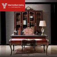 Bureau d'écriture en bois massif de style européen, table d'étude néo-classique, bureau haut de gamme, bureau d'ordinateur, mobilier de bureau de villa