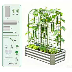 Moderna Jaula Metálica para Jardín de 47.3x24x12 Pulgadas, Valla de Acero Galvanizado para Plantas en Macizos Elevados, Forma Rectangular para Exteriores, Fácil de Instalar - Product Image 6