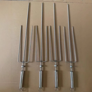 Fourchette à rôtir en acier inoxydable à 3 dents pour barbecue, poulet, dinde, pour grillades au charbon de bois - Product Image 3