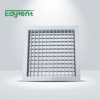 Grille à double déflection en aluminium à lame réglable, à deux couches, pour un contrôle précis de la direction du flux d'air CVC