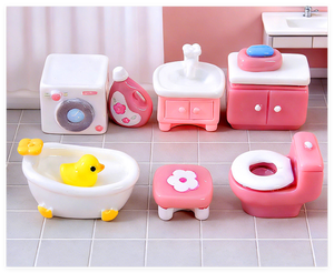 Kit <span class=keywords><strong>de</strong></span> juguetes Mini artesanías <span class=keywords><strong>de</strong></span> resina decoración <span class=keywords><strong>de</strong></span> <span class=keywords><strong>cuento</strong></span> <span class=keywords><strong>de</strong></span> hadas seta casa <span class=keywords><strong>de</strong></span> muñecas miniaturas muebles bañera closestool Mesa silla cama lámpara - Product Image 4