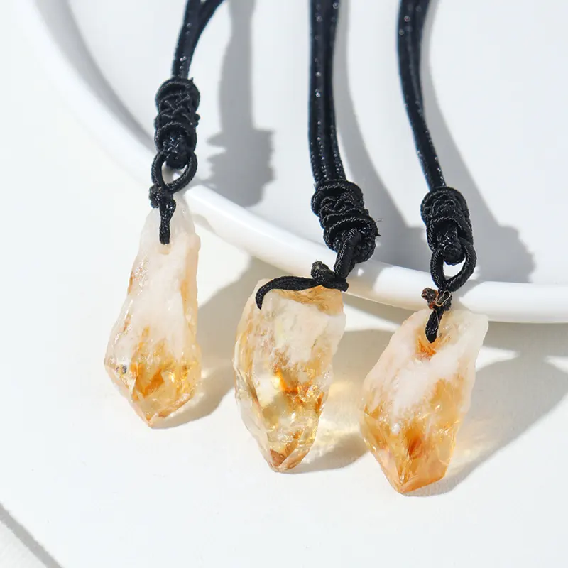 Wholesale High quality Citrine Pendant Necklace Citrine Crystal Necklace Natural Citrine Necklace for Gift