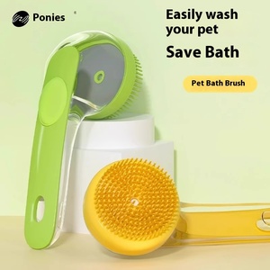 Complete <b>Silicone</b> Dog and Cat Bath Brush Magic Grooming Massage <b>Tool</b> for Bathing Essential Supplies for Bathroom Use - Product Image 2