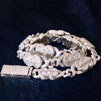 Collier en forme de dollar serti de zircons CZ pour hommes, en laiton micro-pavé, chaîne cubaine hip-hop, plusieurs longueurs, bijoux rap, vente en gros